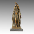 Danseuse Bronze Sculpture Pretty Female Deco Statue en laiton TPE-180